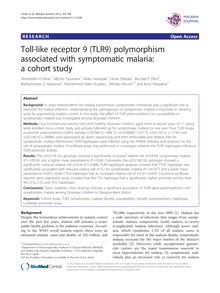 Toll-like receptor 9 (TLR9) polymorphism associated with symptomatic malaria: a cohort study
