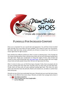 Plimsolls For Increased Comfort