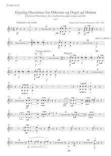 Partition cor 1/2 (C), Gejstlig Ouverture pour Orkester og Orgel ad libitum