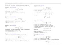 Sujet : Analyse, Fonction définie par une intégrale, Etude de fonctions définies par une intégrale
