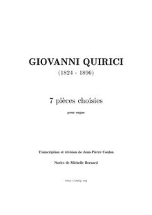 Partition complète, 7 orgue pièces, Quirici, Giovanni