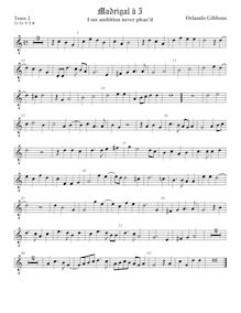 Partition ténor viole de gambe 2, octave aigu clef, madrigaux pour 5 voix par  Orlando Gibbons