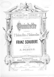 Partition viole de gambe, corde quintette, C Major, Schubert, Franz