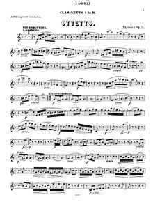 Partition clarinette 1, Octet No.1, E♭ major?, Gouvy, Louis Théodore