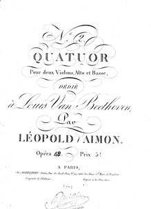 Partition violon 1, 3 corde quatuors, Aimon, Léopold