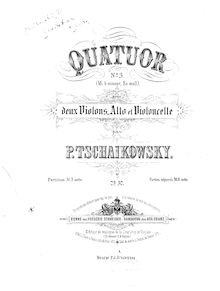 Partition violon 1, corde quatuor No.3, Tchaikovsky, Pyotr
