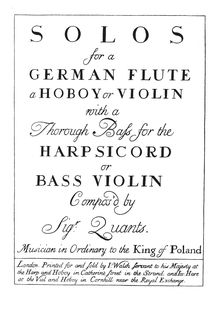 Partition complète, 6 sonates pour flûte, hautbois ou violon et Continuo
