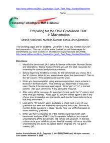 Preparing for the Ohio Graduation Test in Mathematics