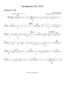 Partition timbales, Symphony No.37, D major, Rondeau, Michel