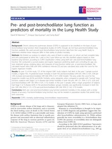 Pre- and post-bronchodilator lung function as predictors of mortality in the Lung Health Study