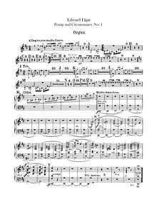 Partition orgue, Pomp et Circumstance, Op.39, Elgar, Edward