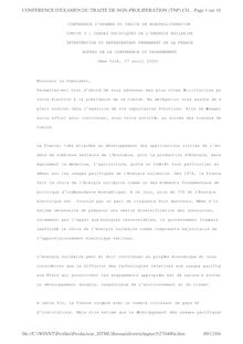Page 1 sur 10 CONFERENCE D EXAMEN DU TRAITE DE NON-PROLIFERATION ...