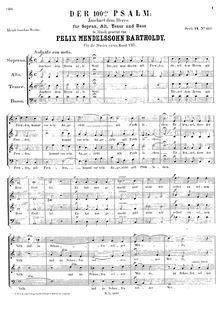 Partition complète, Psalm 100, Der 100ste Psalm, Mendelssohn, Felix