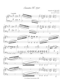 Partition Sonata K.490, 100 clavier sonates, Scarlatti, Domenico