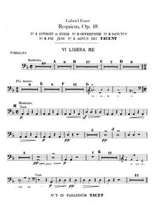 Partition timbales, Requiem en D minor, D minor, Fauré, Gabriel