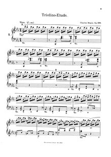 Partition complète, Triolino-Etude, E♭ major, Mayer, Charles