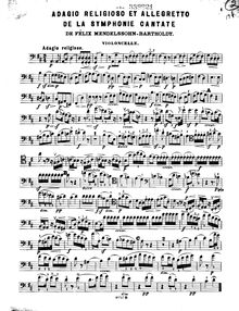 Partition de violoncelle, Symphony No.2 en B♭ major (“Hymn of Praise”)