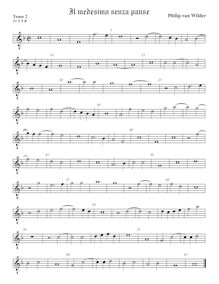 Partition ténor viole de gambe 2, octave aigu clef, Il medesimo senza pause