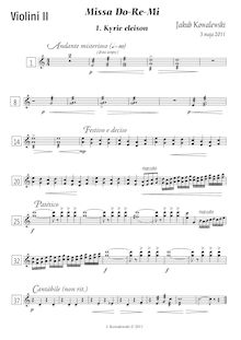 Partition violons II, Missa do-re-mi, Kowalewski, Jakub