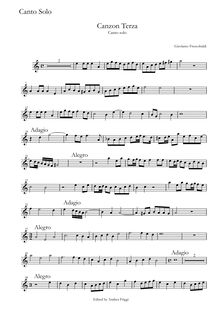 Partition Canto, Canzon Terza Canto solo, Frescobaldi, Girolamo