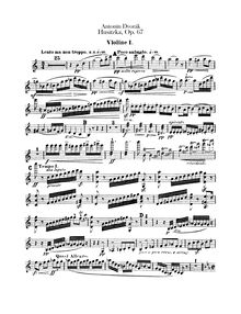 Partition violons I, Hussite Overture, Husitská, Dvořák, Antonín