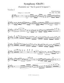 Partition violons I, Symphony No.26, B major, Rondeau, Michel par Michel Rondeau