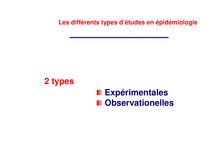 Les différents types d'études en épidémiologie - user - Cours