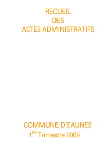 COMMUNE D'EAUNES RECUEIL DES ACTES ADMINISTRATIFS