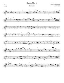 Partition ténor viole de gambe, octave aigu clef, fantaisies et Almands pour 3 violes de gambe par John Hingeston