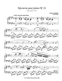 Partition complète, Nocturne en C-sharp minor (Posthumous), C♯ minor
