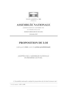 Prostitution : proposition de loi du 4 décembre 2013