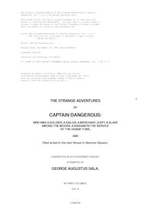 The Strange Adventures of Captain Dangerous, Vol. 3  - Who was a sailor, a soldier, a merchant, a spy, a slave - among the moors...