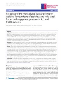 Response of the mouse lung transcriptome to welding fume: effects of stainless and mild steel fumes on lung gene expression in A/J and C57BL/6J mice