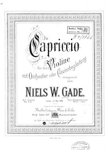 Partition de piano, Capriccio, Gade, Niels