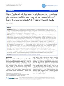 New Zealand adolescents’ cellphone and cordless phone user-habits: are they at increased risk of brain tumours already? A cross-sectional study