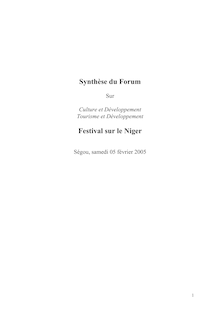 Synthèse du Forum Festival sur le Niger