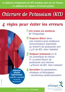 Erreur lors de l’administration du chlorure de potassium injectable - affiche 18/11/2011