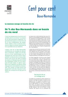 Le nouveau zonage en bassins de vie.      56 % des Bas-Normands dans un bassin de vie rural  