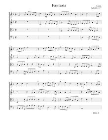 Partition Fantasia VdGS No. 1337 - partition complète (Tr Tr T B), fantaisies et a Pavan pour 4 violes de gambe