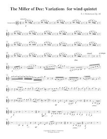 Partition clarinette, Miller of Dee Variations, C minor, Robertson, Ernest John