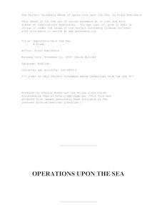 Operations Upon the Sea - A Study
