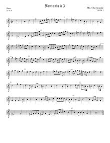 Partition ténor viole de gambe (octave aigu clef), fantaisies pour 3 violes de gambe par Chetwoode