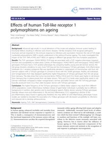 Effects of human Toll-like receptor 1 polymorphisms on ageing