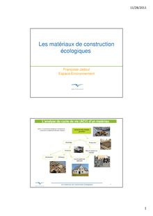 Les matériaux de construction écologiques