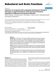 Induction of compulsive-like washing by blocking the feeling of knowing: an experimental test of the security-motivation hypothesis of Obsessive-Compulsive Disorder