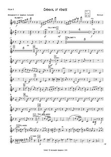 Partition violons II, Carnival of Venice, F major, Briccialdi, Giulio