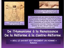 De l Humanisme à la Renaissance De la Réforme à la Contre-Réforme
