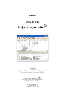 How to use Project Analyzer v10