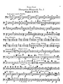 Partition timbales, Triangle/cymbales, Hungarian Rhapsody No.14
