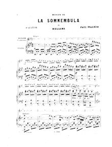 Partition de piano, quatuor No.6, Motifs de  La sonnambula 